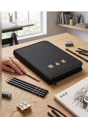 H&B Professional Artist Pencil Case Organizer - Black 33 Slot